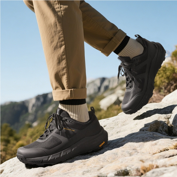Men's Anti-Slip Arch Support Hiking Shoes - BLACK - 9