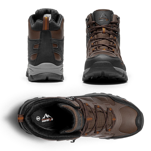 Men's High-Top Non-Slip Waterproof Hiking Boots - DARK BROWN - 6