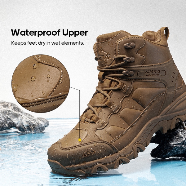 Men's High-Top Non-Slip Waterproof Hiking Boots - COYOTE - 3