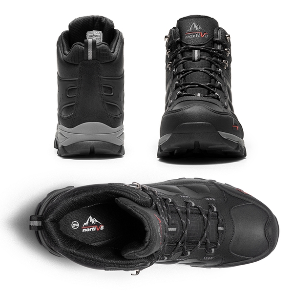 Men's High-Top Non-Slip Waterproof Hiking Boots - BLACK - 6