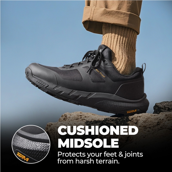 Men's Anti-Slip Arch Support Hiking Shoes - BLACK - 4