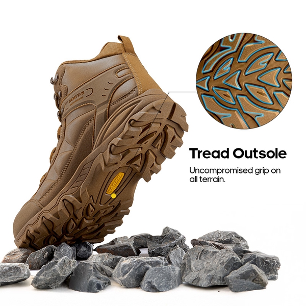 Men's High-Top Non-Slip Waterproof Hiking Boots - COYOTE - 4