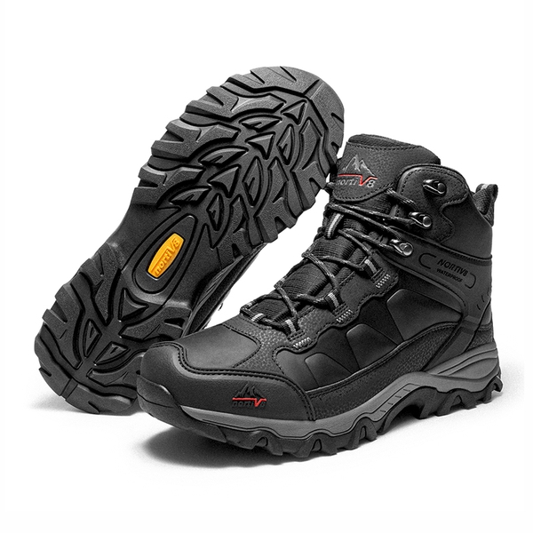 Men's High-Top Non-Slip Waterproof Hiking Boots - BLACK - 2