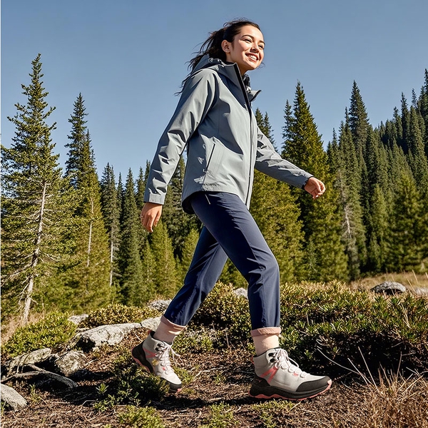 Women's Lightweight Arch-Support Waterproof Hiking Boots - GREY PINK - 6