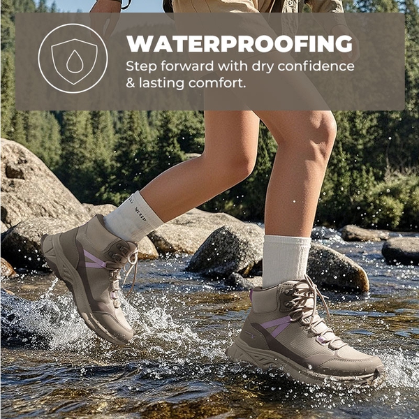 Women's Lightweight Arch-Support Waterproof Hiking Boots - KHAKI - 3