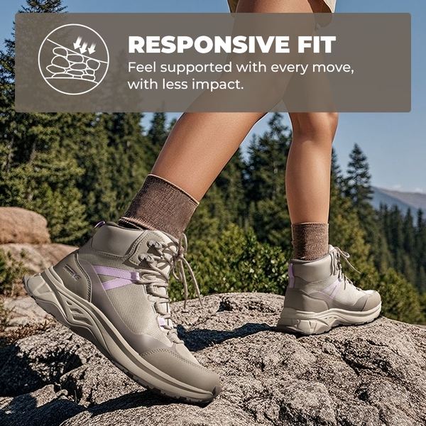 Women's Lightweight Arch-Support Waterproof Hiking Boots - KHAKI - 2
