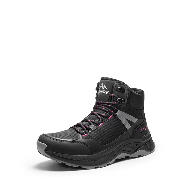 Women's Lightweight Arch-Support Waterproof Hiking Boots - BLACK -  0