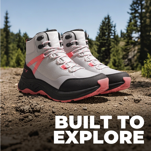 Women's Lightweight Arch-Support Waterproof Hiking Boots - GREY PINK - 8