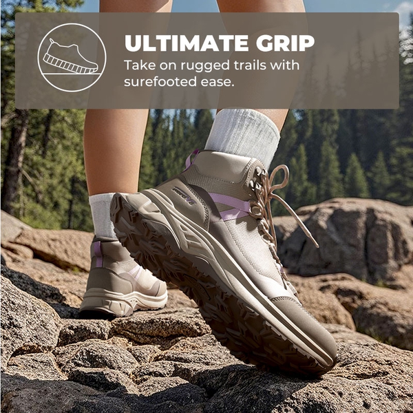 Women's Lightweight Arch-Support Waterproof Hiking Boots - KHAKI - 4