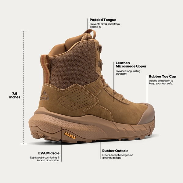 Men's High-Top Lace-Up Military Tactical Boots - COYOTE - 6