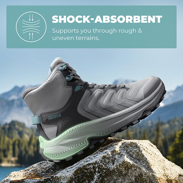 Women's Stylish Anti-Slip Waterproof Hiking Boots - LIGHT GREY - 3