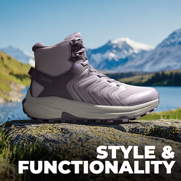Women's Stylish Anti-Slip Waterproof Hiking Boots - LIGHT PURPLE - 8