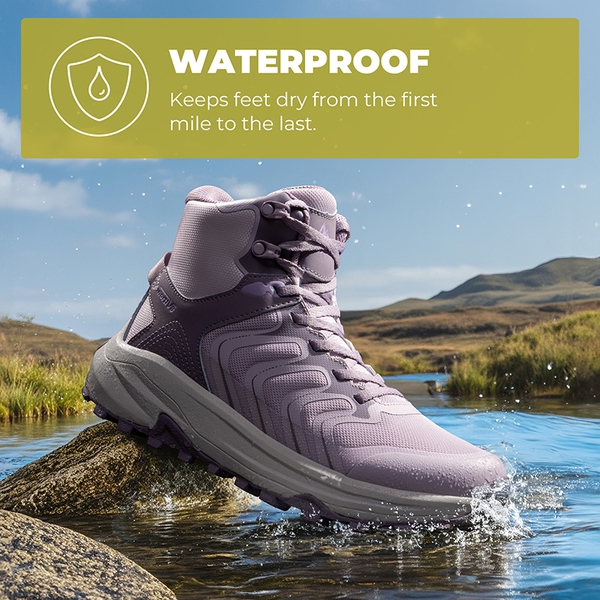 Women's Stylish Anti-Slip Waterproof Hiking Boots - LIGHT PURPLE - 4