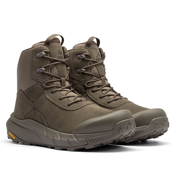 Men's High-Top Lace-Up Military Tactical Boots - COFFEE - 2