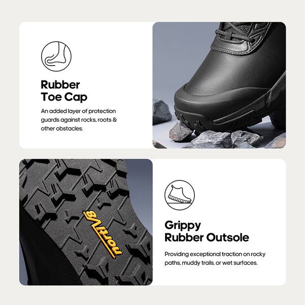 Men's High-Top Lace-Up Military Tactical Boots - BLACK - 5