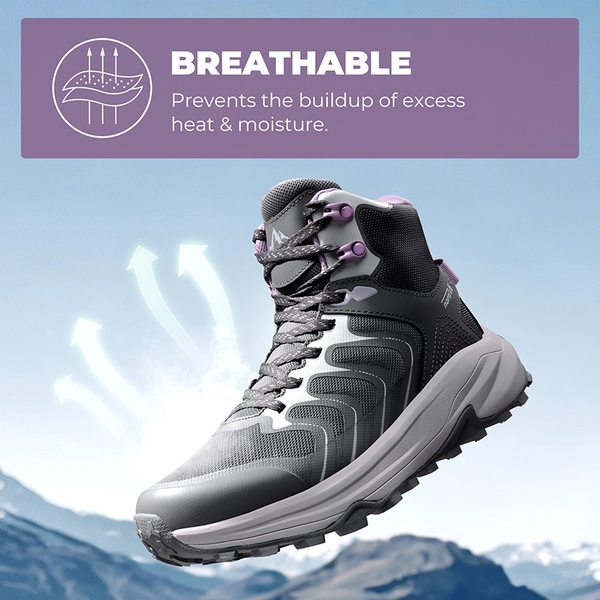 Women's Stylish Anti-Slip Waterproof Hiking Boots - DARK GREY - 2