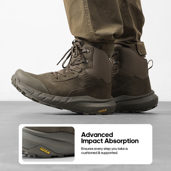 Men's High-Top Lace-Up Military Tactical Boots - COFFEE - 4