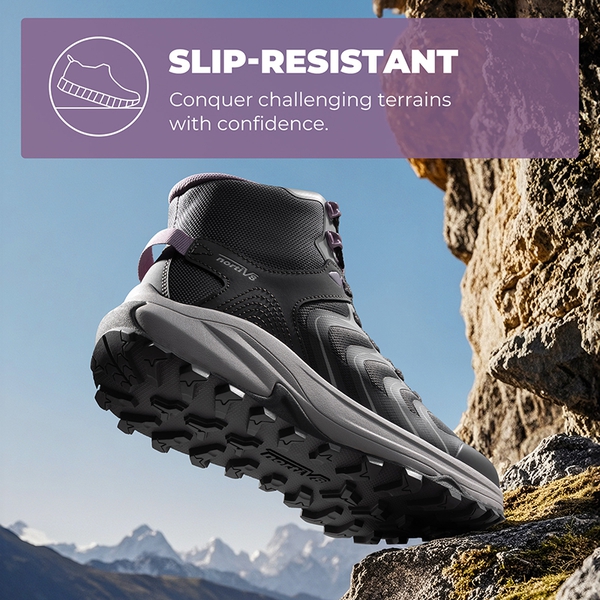 Women's Stylish Anti-Slip Waterproof Hiking Boots - DARK GREY - 5
