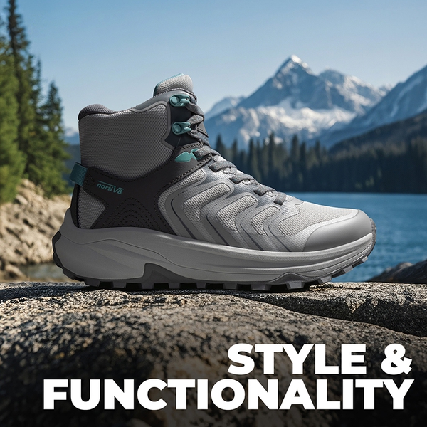 Women's Stylish Anti-Slip Waterproof Hiking Boots - LIGHT GREY - 8