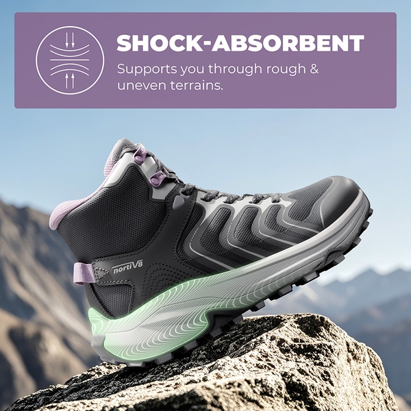 Women's Stylish Anti-Slip Waterproof Hiking Boots - DARK GREY - 3