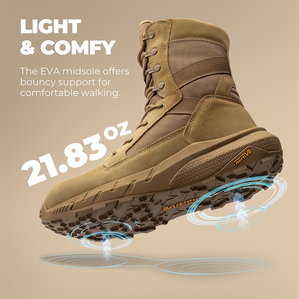 Men's Nano Composite Toe Mesh Lining Work Boots - COYOTE - 2