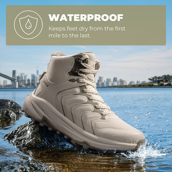 Women's Stylish Anti-Slip Waterproof Hiking Boots - KHAKI - 4