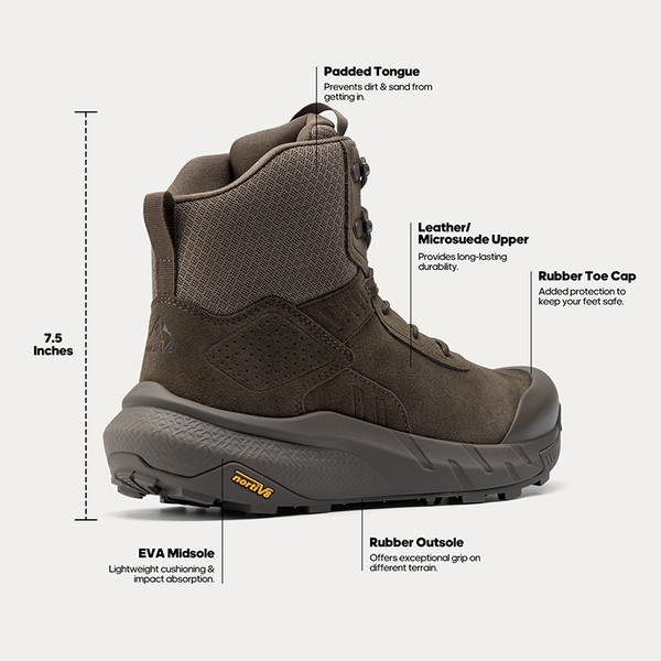 Men's High-Top Lace-Up Military Tactical Boots - COFFEE - 6