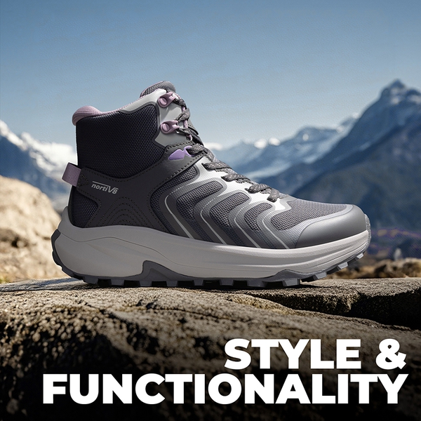 Women's Stylish Anti-Slip Waterproof Hiking Boots - DARK GREY - 8