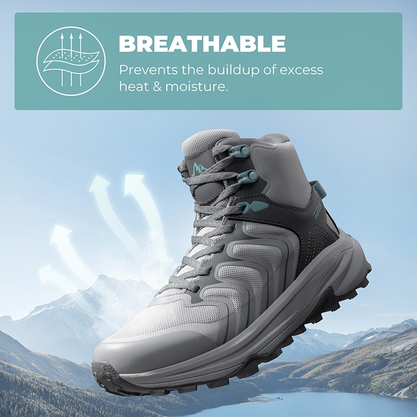 Women's Stylish Anti-Slip Waterproof Hiking Boots - LIGHT GREY - 2