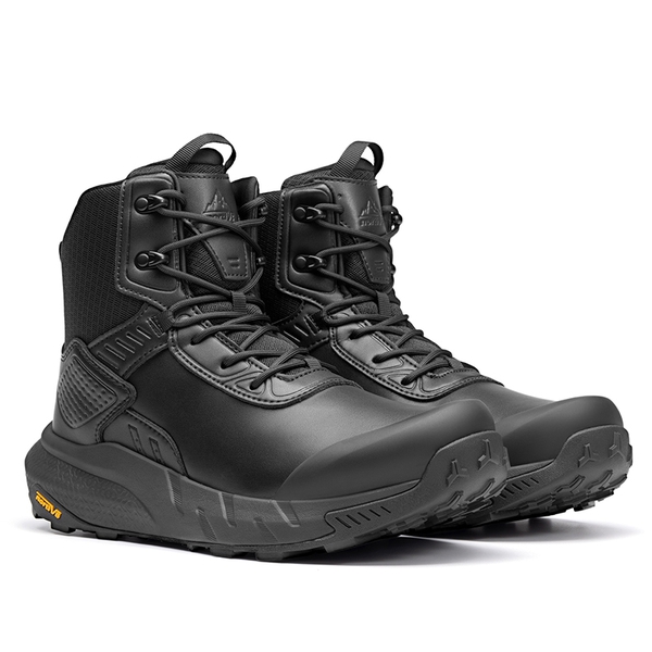 Men's High-Top Lace-Up Military Tactical Boots - BLACK - 2