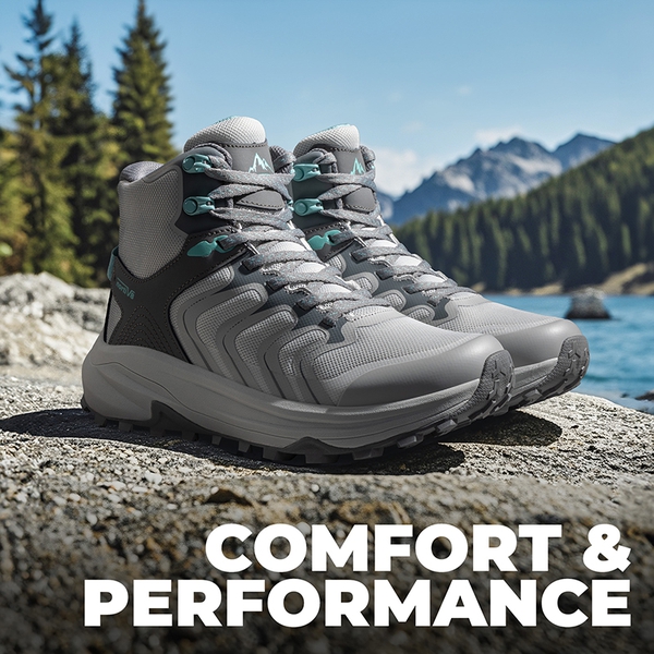 Women's Stylish Anti-Slip Waterproof Hiking Boots - LIGHT GREY - 7