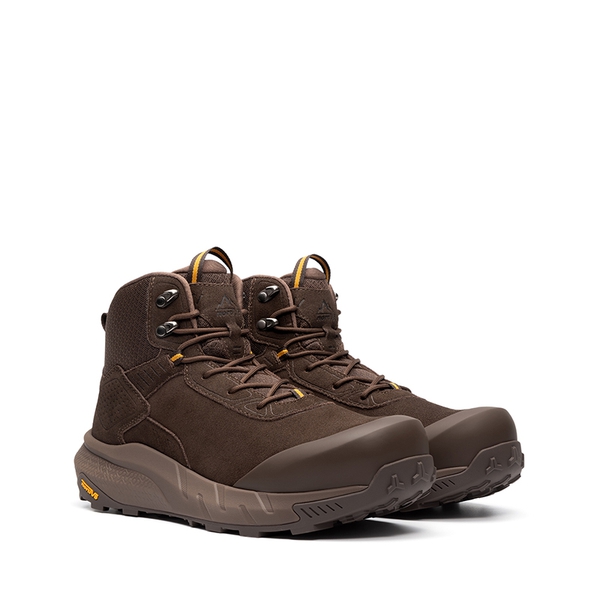 Men's Lightweight Non-Slip Nano Toe Cap Work Boots - ALL BROWN - 2