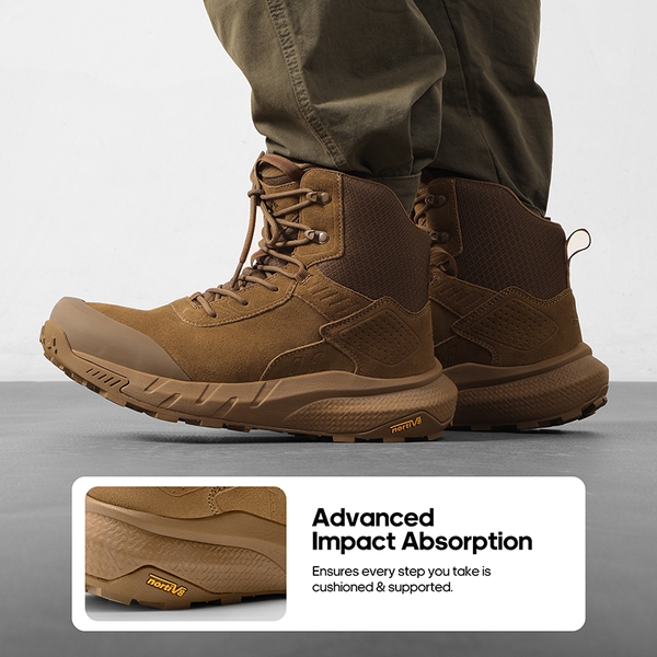 Men's High-Top Lace-Up Military Tactical Boots - COYOTE - 4