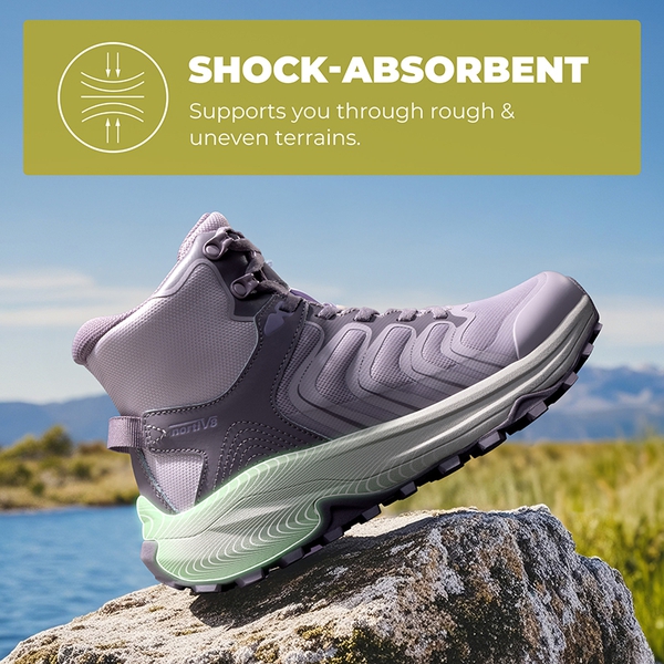 Women's Stylish Anti-Slip Waterproof Hiking Boots - LIGHT PURPLE - 3