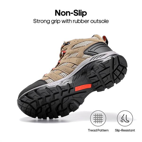 Women’s Lace-Up Waterproof Outdoor Hiking Boots - BROWN/ORANGE-MATTE - 3