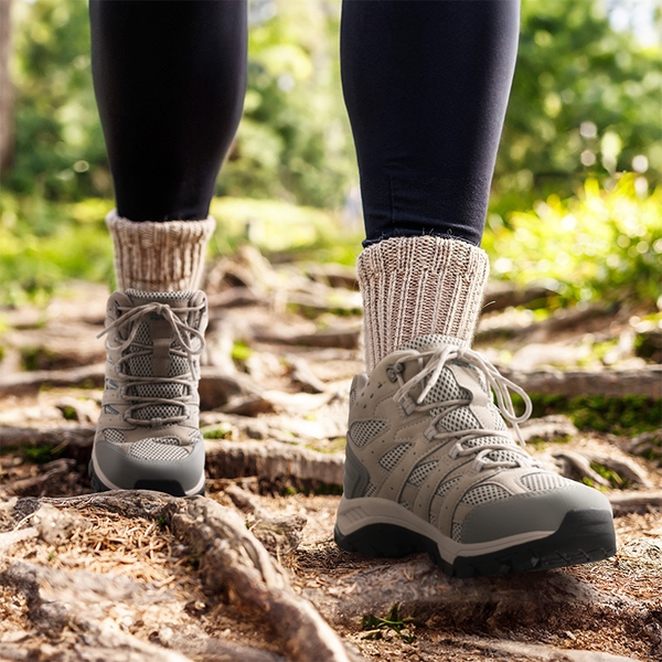Women’s Lace-Up Waterproof Outdoor Hiking Boots - LIGHT GREY-MATTE - 6