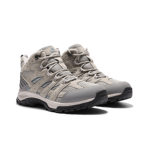 Women’s Lace-Up Waterproof Outdoor Hiking Boots - LIGHT GREY-MATTE - 5