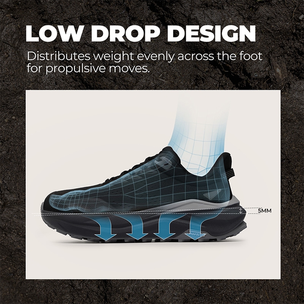 Men’s Breathable Wide Toe Non-Slip Running Shoes - BLACK/LIGHT GREY - 3