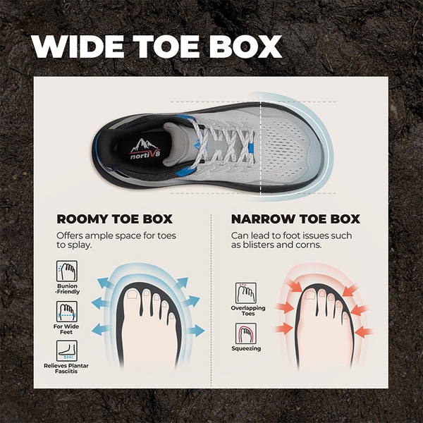Men’s Breathable Wide Toe Non-Slip Running Shoes - BLACK/LIGHT GREY - 2