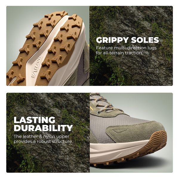 Men’s Waterproof Wide Toe Hiking Boots - OLIVE - 7