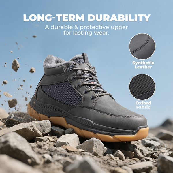 Men’s Waterproof Insulated Winter Snow Boots - GREY - 5