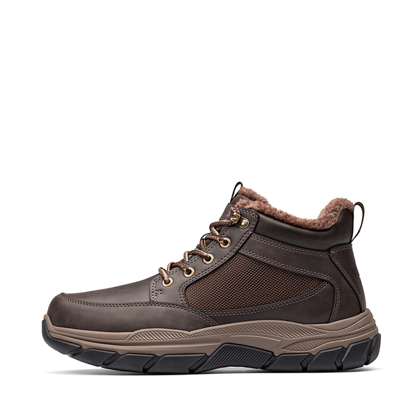 Men’s Waterproof Insulated Winter Snow Boots - DARK BROWN - 1