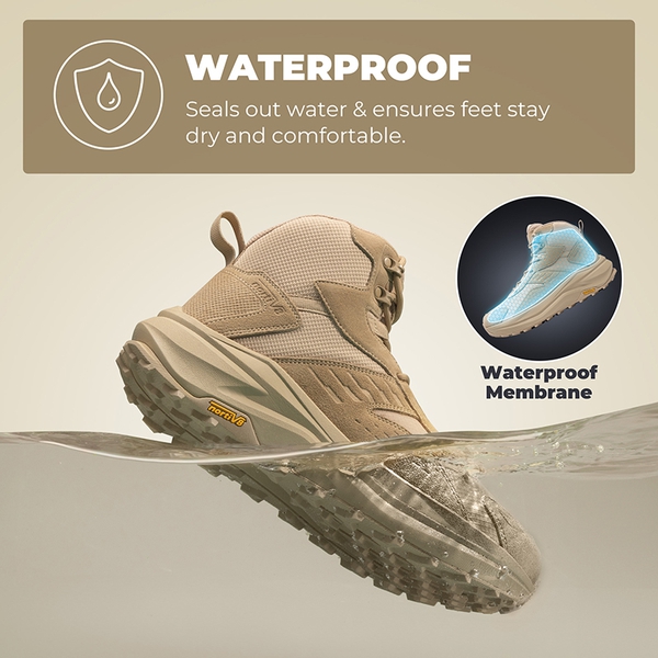 Men’s Waterproof Wide Toe Hiking Boots - SAND - 5