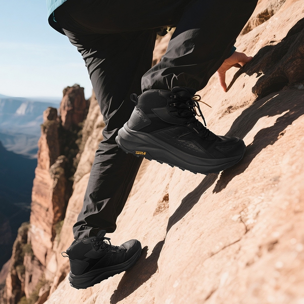 Men’s Waterproof Wide Toe Hiking Boots - BLACK - 8