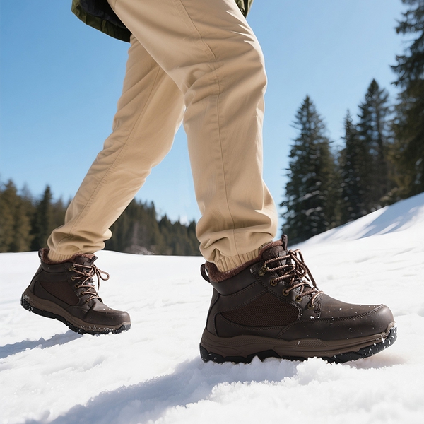 Men’s Waterproof Insulated Winter Snow Boots - DARK BROWN - 7