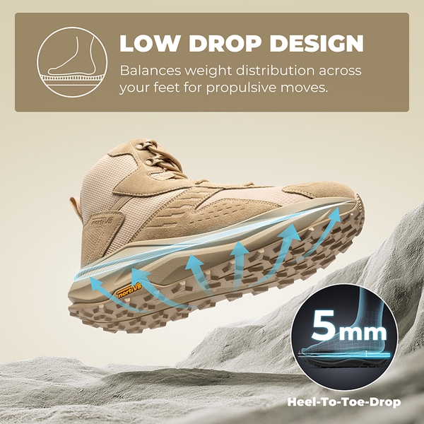 Men’s Waterproof Wide Toe Hiking Boots - SAND - 4