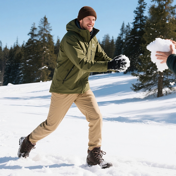 Men’s Waterproof Insulated Winter Snow Boots - DARK BROWN - 8