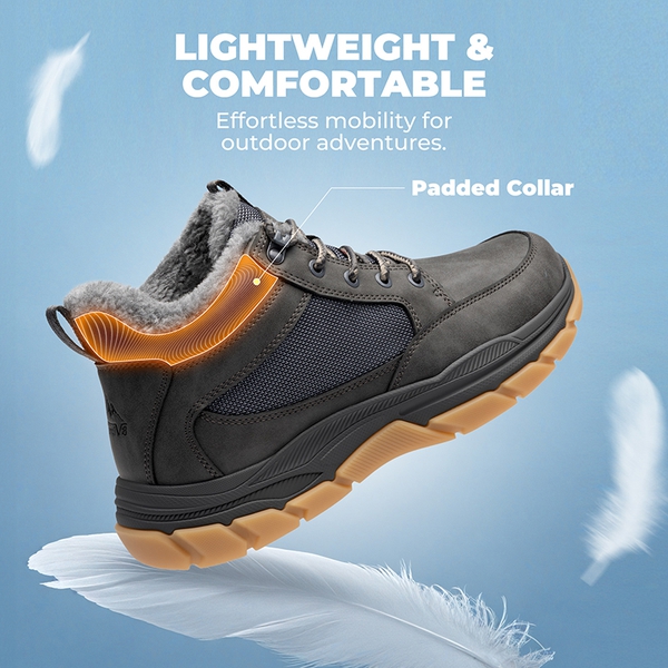 Men’s Waterproof Insulated Winter Snow Boots - GREY - 4