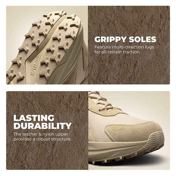 Men’s Waterproof Wide Toe Hiking Boots - SAND - 7
