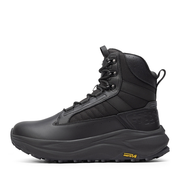 Men’s Leather Tactical Combat Boots - BLACK -  0